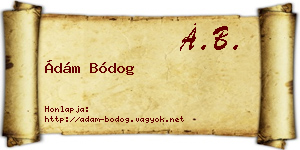 Ádám Bódog névjegykártya